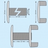 Užsukamas varžtas-sujungėjas, galvutė Ø 14 mm